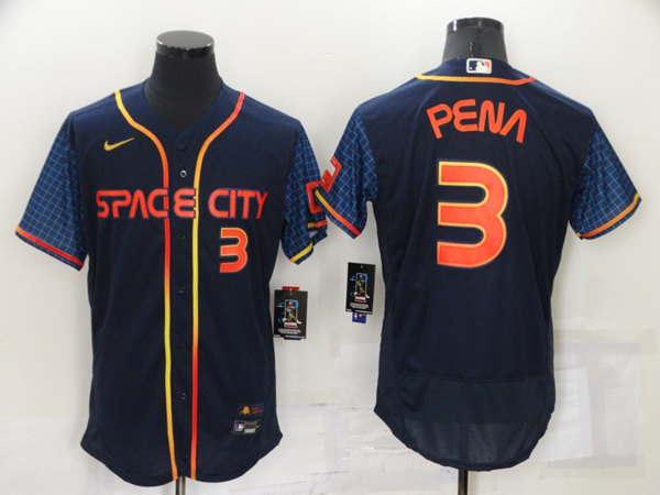 Men's Houston Astros #3 Jeremy Peña 2022 Navy City Connect Flex Base Stitched Baseball Jersey